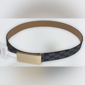 Michael Kors Black Belt with Gold Buckle